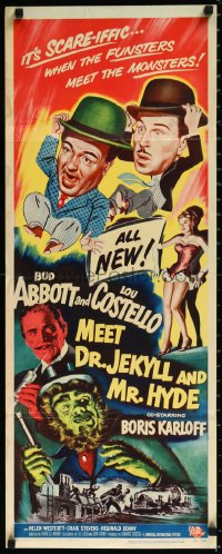 1a1737 ABBOTT & COSTELLO MEET DR. JEKYLL & MR. HYDE insert 1953 Bud & Lou, scary Boris Karloff!