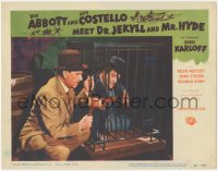 1a0744 ABBOTT & COSTELLO MEET DR. JEKYLL & MR. HYDE LC #2 1953 Bud tries to break lock on Lou's cage!