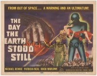 1a0716 DAY THE EARTH STOOD STILL TC 1951 classic art of Gort holding Patricia Neal, Michael Rennie!