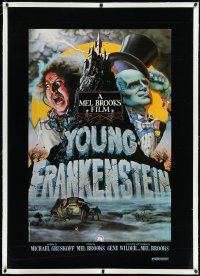 1a0032 YOUNG FRANKENSTEIN linen 35x49 special poster 1974 Brooks, Wilder, Boyle, Feldman, Alvin art!
