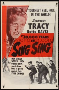 1b1083 20,000 YEARS IN SING SING 1sh R1956 Spencer Tracy in the toughest hell-hole in the world!