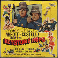 1b0211 ABBOTT & COSTELLO MEET THE KEYSTONE KOPS 6sh 1955 Bud & Lou in movies' maddest days, rare!