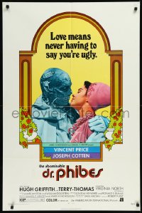 1b1087 ABOMINABLE DR. PHIBES 1sh 1971 Vincent Price, love means never having to say you're ugly!