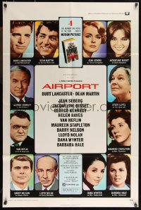 1b1090 AIRPORT 1sh 1970 Burt Lancaster, Dean Martin, Jacqueline Bisset, Jean Seberg & more!