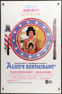 1b1094 ALICE'S RESTAURANT int'l 1sh 1969 Arlo Guthrie, Arthur Penn musical, R-rated!