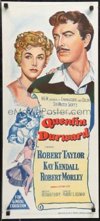 1b0516 ADVENTURES OF QUENTIN DURWARD Aust daybill 1955 art of Robert Taylor & Kay Kendall!