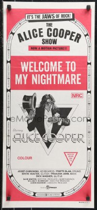 1b0517 ALICE COOPER: WELCOME TO MY NIGHTMARE Aust daybill 1975 it's the JAWS of rock, Alice Cooper!