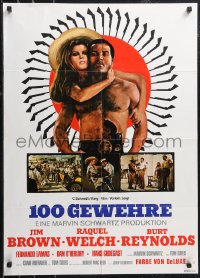 1b0400 100 RIFLES German R1970s different art of Jim Brown & sexy Raquel Welch by Rehak!