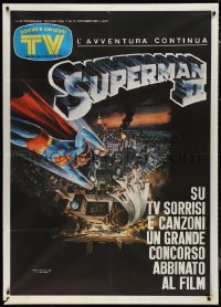 1b0039 TV SORRISI E CANZONI 39x55 Italian advertising poster 1981 great Gooze art for Superman II!
