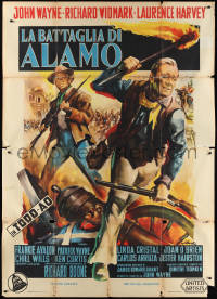 1b0878 ALAMO Italian 2p 1961 different art of John Wayne & Richard Widmark by Giorgio Olivetti!