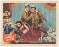 1b1924 ABBOTT & COSTELLO IN THE FOREIGN LEGION LC #4 1950 Bud & Lou stand over sexy Patricia Medina!