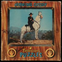 1b0005 HOPALONG CASSIDY set of 4 TV jigsaw puzzles 1950 great images of cowboy William Boyd, complete!