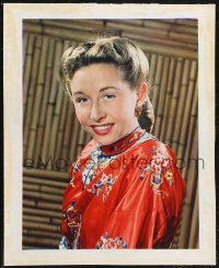 1b0062 VERA RALSTON color 15x18.5 still 1948 great portrait in Chinese gown over bamboo background!