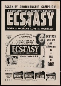 1b0075 ECSTASY pressbook R1953 Hedy Lamarr's early nudie, a bold story of a delicate subject!