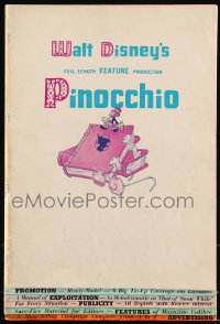 1b0078 PINOCCHIO pressbook 1940 Disney classic cartoon, includes the full-color tipped-in herald!