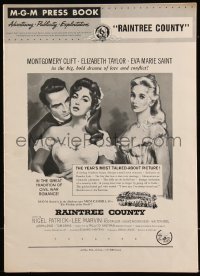 1b0079 RAINTREE COUNTY pressbook 1957 Montgomery Clift, Elizabeth Taylor & Eva Marie Saint, rare!