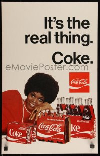 1b0020 COCA-COLA 14x22 standee 1970s actress Teresa Graves advertising Coke, it's the real thing!