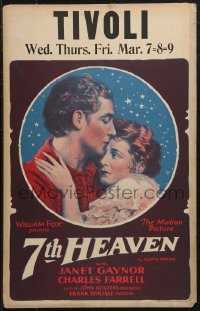 1b1454 7TH HEAVEN WC 1927 romantic art of Janet Gaynor & Charles Farrell, Frank Borzage!