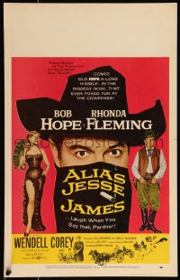 1b1456 ALIAS JESSE JAMES WC 1959 wacky cowboy outlaw Bob Hope & sexy Rhonda Fleming!
