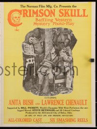 1b0072 CRIMSON SKULL pressbook 1921 colored cowboys Anita Bush & Lawrence Chenault, lost film!