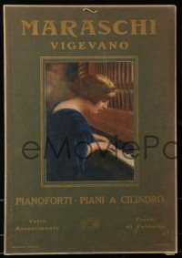 1b0040 MARASCHI VIGEVANO group of 3 13x19 Italian advertising posters 1920s woman with harp & piano!