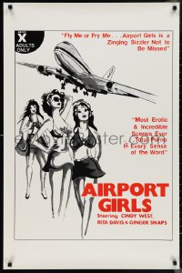 1c1000 AIRPORT GIRLS 25x38 1sh 1975 Cindy West, Rita Davis, Ginger Snaps, sexy hostesses!