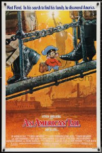 1c1006 AMERICAN TAIL 1sh 1986 Steven Spielberg, Don Bluth, art of Fievel the mouse by Drew Struzan!