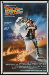 1c1020 BACK TO THE FUTURE advance 1sh 1985 art of Michael J. Fox & Delorean by Drew Struzan!