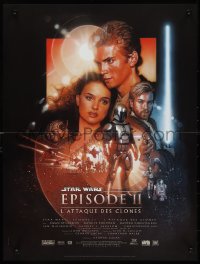 1c0508 ATTACK OF THE CLONES French 16x21 2002 Star Wars Episode II, artwork by Drew Struzan!