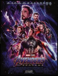 1c0509 AVENGERS: ENDGAME advance French 16x21 2019 Marvel, montage with Downey Jr., Hemsworth & cast!