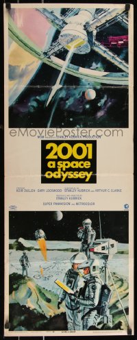 1c0969 2001: A SPACE ODYSSEY insert 1968 Stanley Kubrick, art of space wheel by Bob McCall!