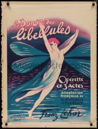 1c0017 LA DANSE DES LIBELLULES 24x32 French stage poster 1926 Georges Dola art of topless fairy!