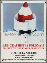 1c0031 LES GRAPHISTES POLONAIS 23x32 French museum/art exhibition 1986 Raducki art of red pencil!
