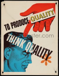 1c0076 TO PRODUCE QUALITY THINK QUALITY 17x22 motivational poster 1950s Elliott Service Company!