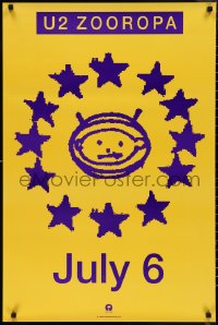 1c0044 U2 24x36 music poster 1993 wacky artwork of astronaut surrounded by stars, Zooropa!