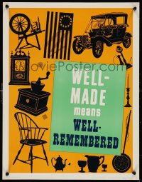 1c0077 WELL-MADE MEANS WELL-REMEMBERED 17x22 motivational poster 1950s Elliott Service Company!