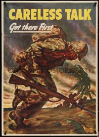 1c0048 CARELESS TALK GOT THERE FIRST 29x40 WWII war poster 1944 Ray Prohaska art of soldier shot!