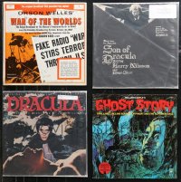 1d0034 LOT OF 4 HORROR/SCI-FI THEMED 33 1/3 RPM RECORDS 1960s-1970s War of the Worlds, Dracula!