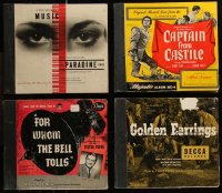 1d0036 LOT OF 4 11X11 78 RPM MOVIE SOUNDTRACK RECORDS 1940s For Whom the Bell Tolls & more!
