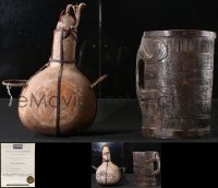 1d0005 LOT OF 2 SCORPION KING MOVIE PROPS 2002 cool carved bucket & gourd used in the movie!