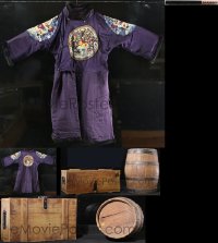 1d0006 LOT OF 3 SHANGHAI KNIGHTS MOVIE PROPS 2003 cool robe, London Bobby club, barrel & crate!