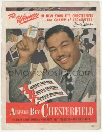 1f0078 CHESTERFIELD magazine ad 1947 boxing champ Joe Louis says they are the champ of cigarettes!