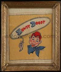 1f0007 HOWDY DOODY SHOW framed 9x9 handkerchief 1950s great Bob Smith art of the beloved puppet!