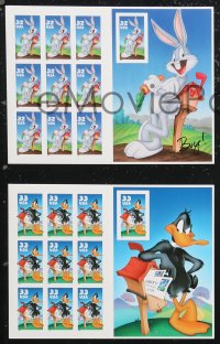 1f0046 LOONEY TUNES 4 stamp sheets 1997-2000 Bugs Bunny, Daffy Duck, Roadrunner & Wile E. Coyote!
