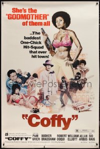1g0048 COFFY 40x60 1973 sexy art of baddest chick Pam Grier, Jack Hill blaxploitation classic!