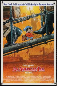 1g1086 AMERICAN TAIL 1sh 1986 Steven Spielberg, Don Bluth, art of Fievel the mouse by Drew Struzan!