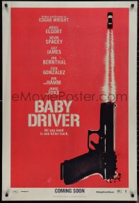 1g1094 BABY DRIVER int'l teaser DS 1sh 2017 Elgort in the title role, Spacey, James, Jon Bernthal!