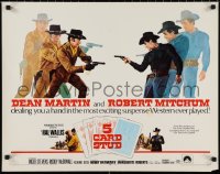 1g0869 5 CARD STUD 1/2sh 1968 Dean Martin & Robert Mitchum play poker & point guns at each other!