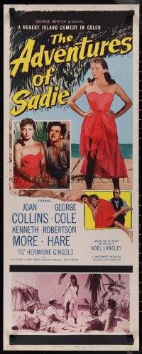 1g0954 ADVENTURES OF SADIE insert 1955 full length sexy Joan Collins, Our Girl Friday!