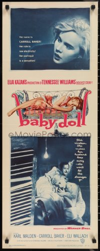 1g0958 BABY DOLL insert 1957 Elia Kazan, classic image of sexy troubled teen Carroll Baker!